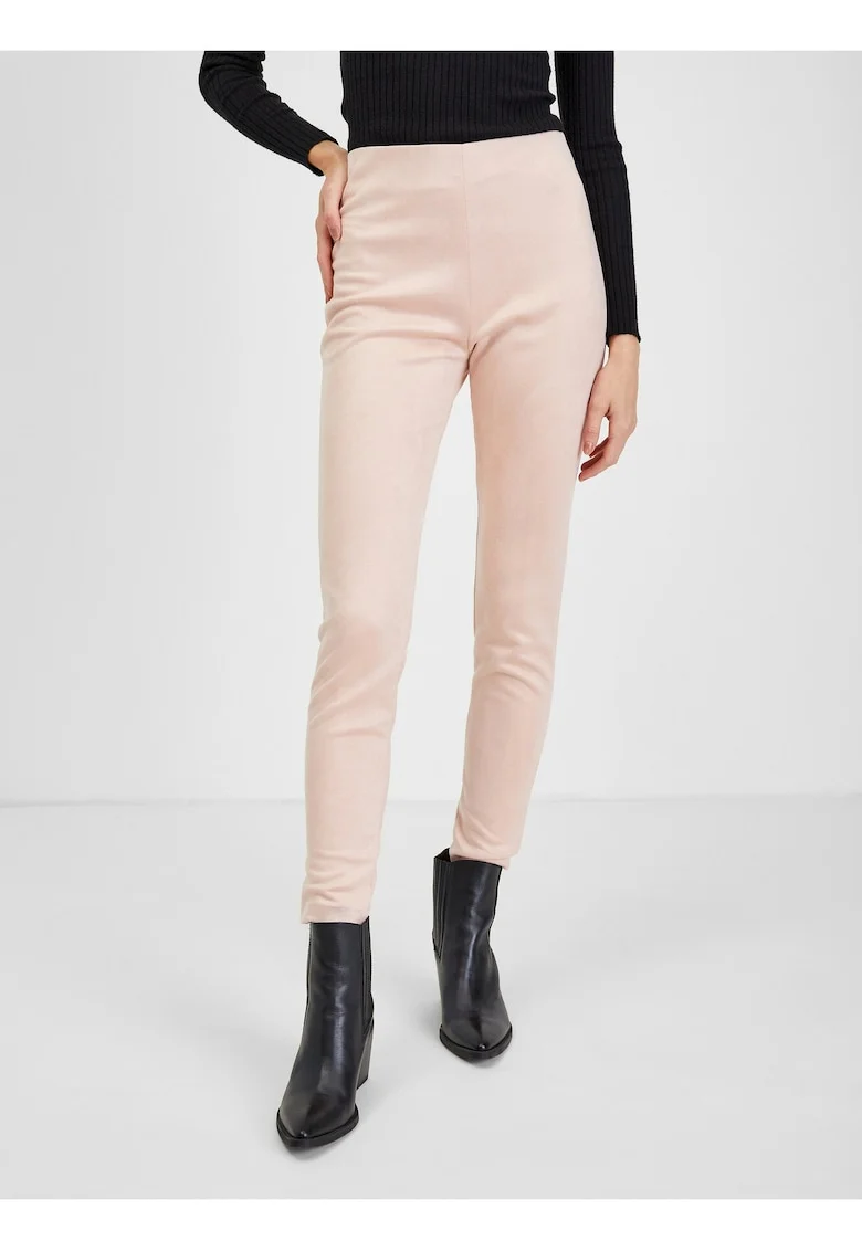 Pantaloni slim fit cu talie inalta