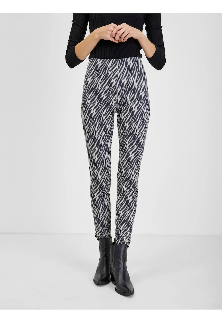 Pantaloni skinny cu imprimeu grafic