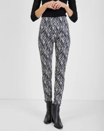 Pantaloni skinny cu imprimeu grafic