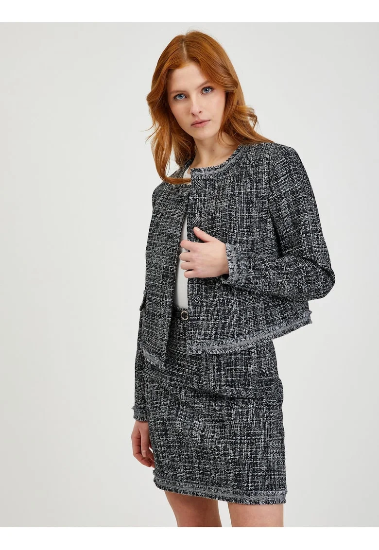 Sacou boxy din tweed