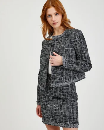 Sacou boxy din tweed