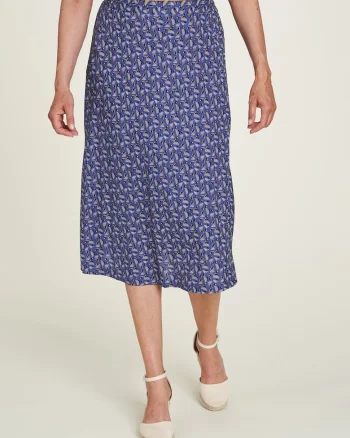 Fusta midi mov cu model