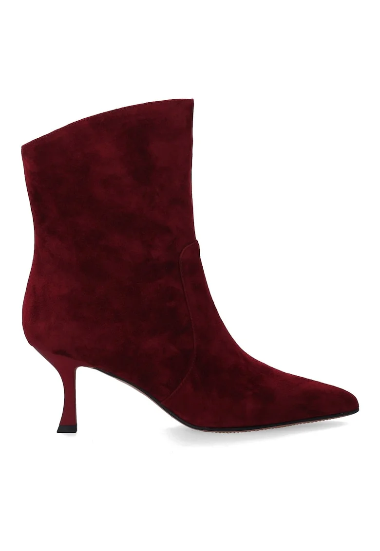 Botine din piele intoarsa cu varf ascutit