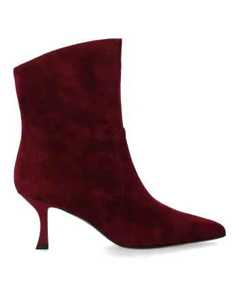 Botine din piele intoarsa cu varf ascutit