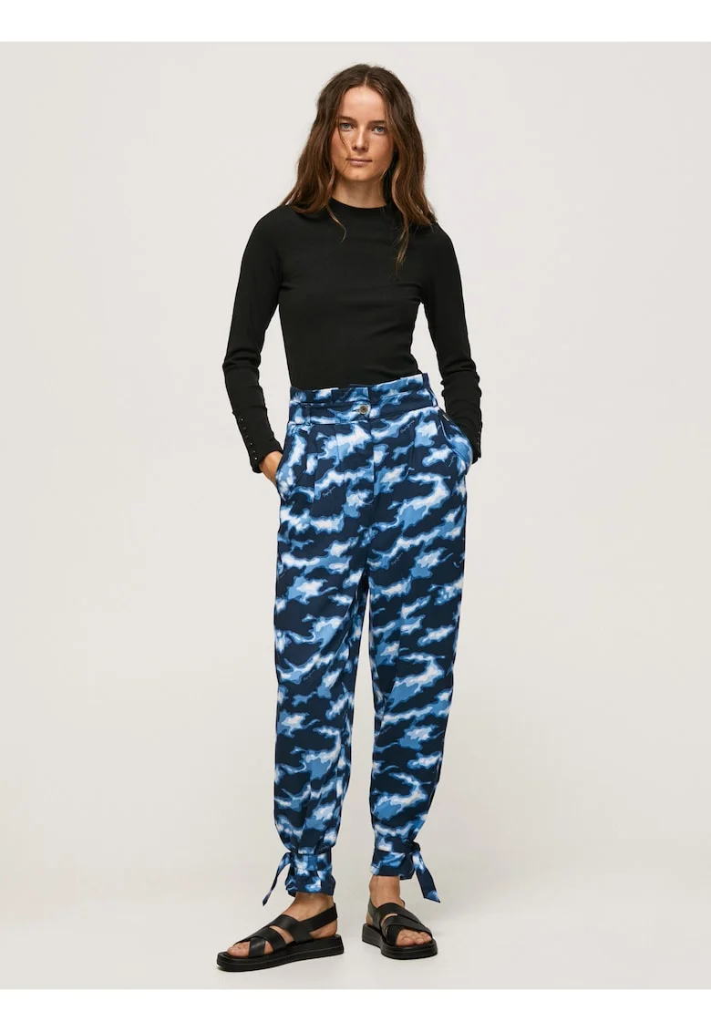 Pantaloni din lyocell cu imprimeu Tie Dye