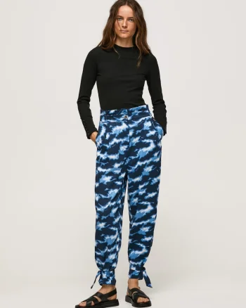 Pantaloni din lyocell cu imprimeu Tie Dye