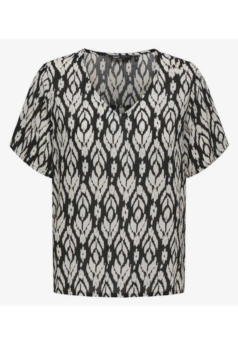 Bluza imprimata cu decolteu in V