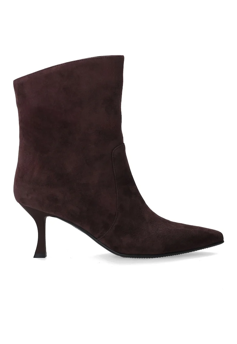Botine din piele intoarsa cu toc