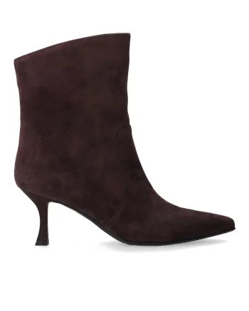 Botine din piele intoarsa cu toc