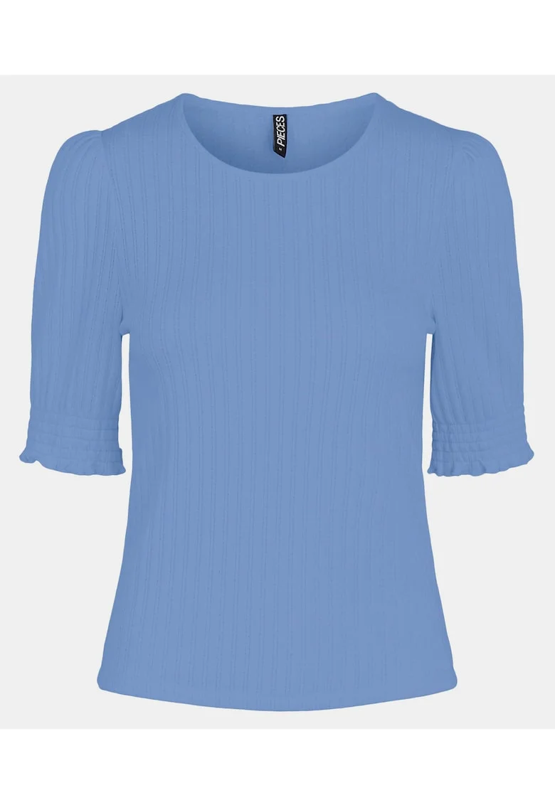 Tricou din amestec de bumbac cu aspect striat,