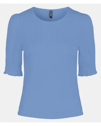 Tricou din amestec de bumbac cu aspect striat,
