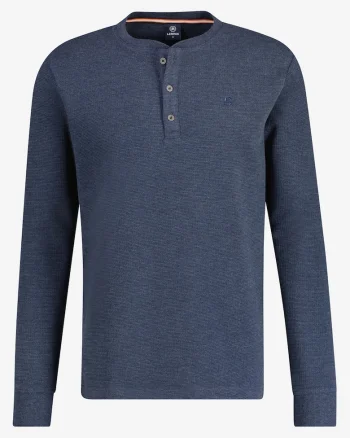 Bluza din bumbac cu decolteu henley,