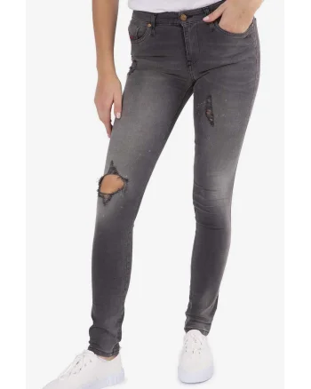 Blugi skinny cu aspect deteriorat Skinzee