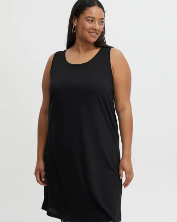 Rochie din amestec de modal, fara maneci,