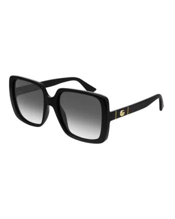 Ochelari de soare dreptunghiulari cu lentile in degrade, Negru