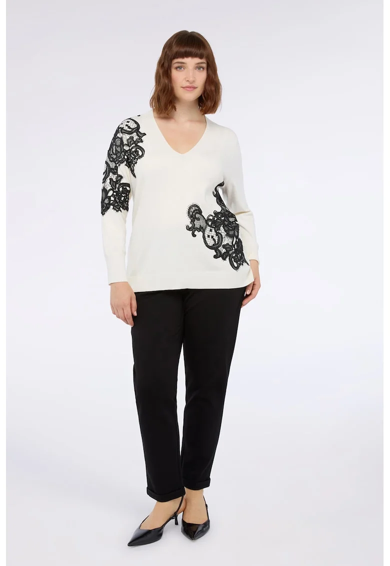 Pantaloni conici cu talie inalta, Negru