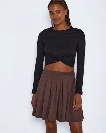 Bluza scurta din amestec de bumbac,