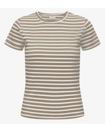 Tricou din amestec de bumbac cu model in dungi