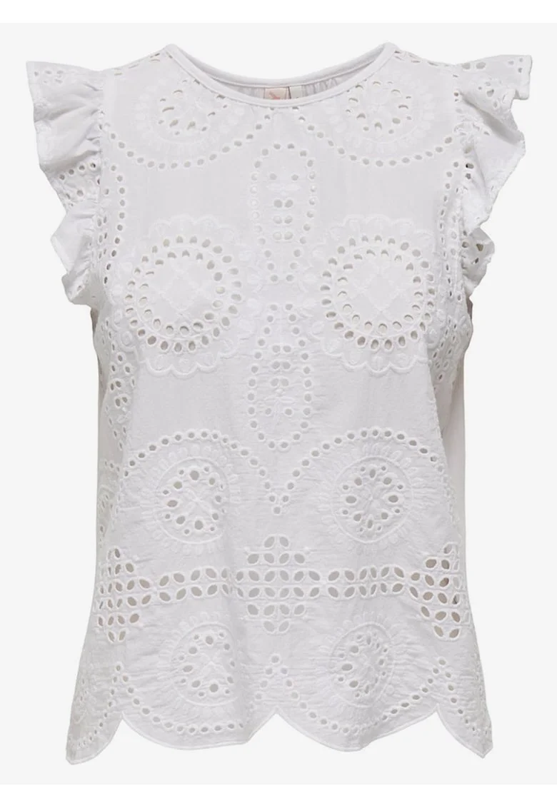 Bluza fara maneci cu broderie Marga