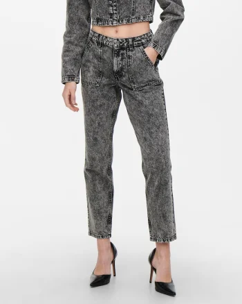 Blugi crop drepti