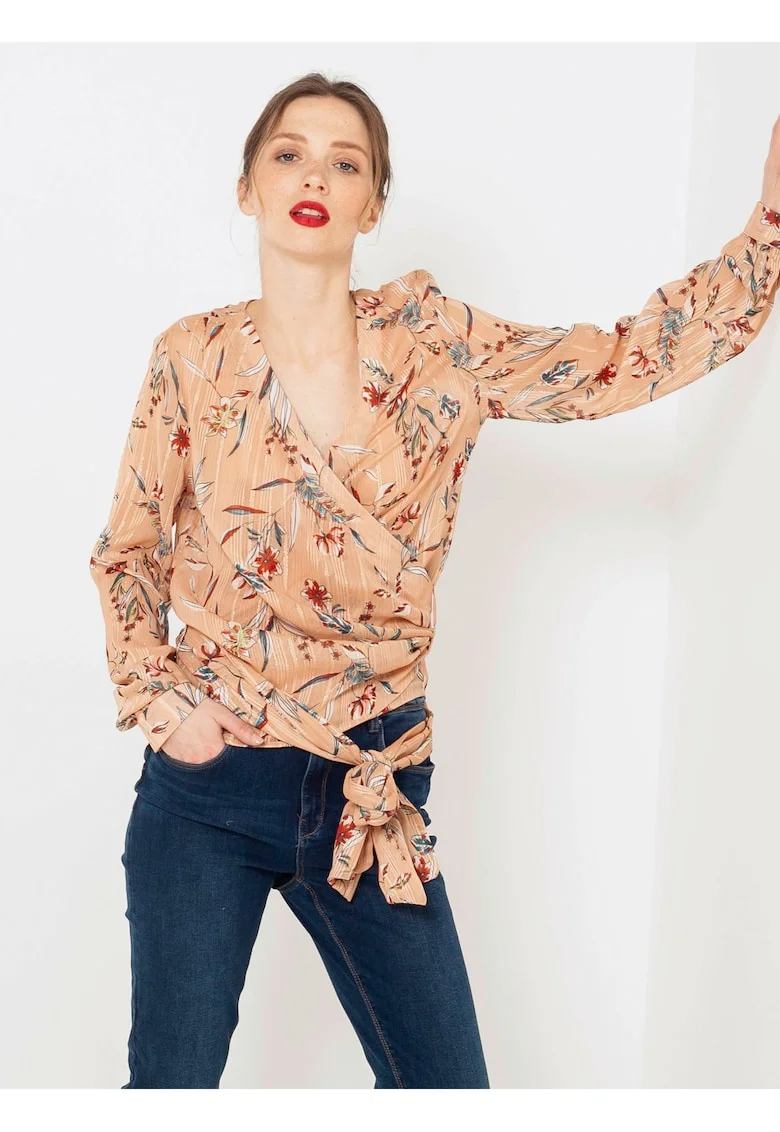 Bluza petrecuta cu imprimeu floral