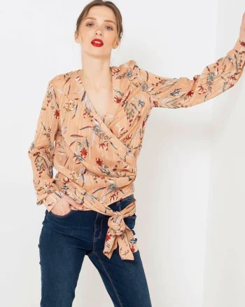 Bluza petrecuta cu imprimeu floral