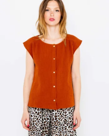 Bluza cu maneca scurta si nasturi