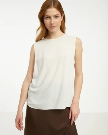 Bluza fara maneci din amestec de in