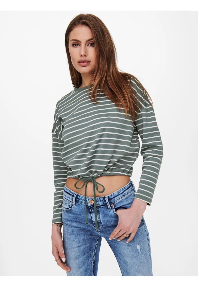 Bluza cu model in dungi si terminatie cu snur de ajustare