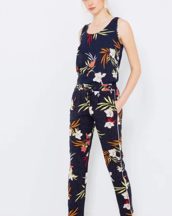 Pantaloni conici cu imprimeu floral