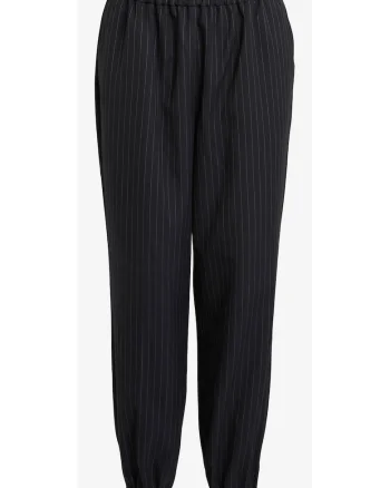 Pantaloni cu dungi si talie elastica