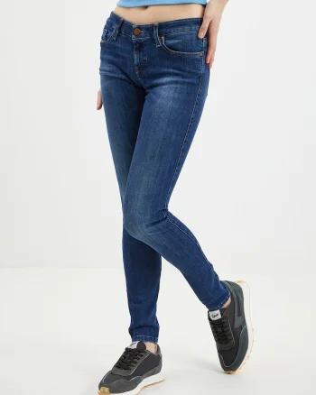 Blugi uni skinny cu talie medie