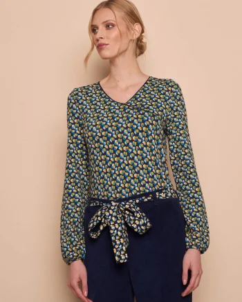 Bluza cu decolteu in V si cordon