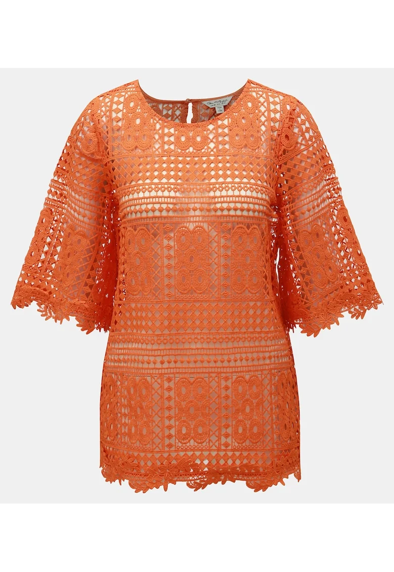 Bluza brodata cu decupaj la spate, S