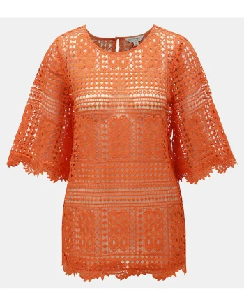 Bluza brodata cu decupaj la spate, S