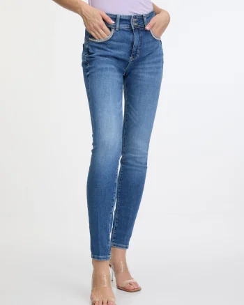 Blugi skinny cu talie medie,