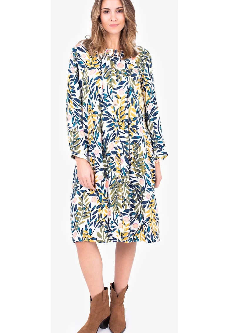 Rochie-camasa midi cu maneca lunga
