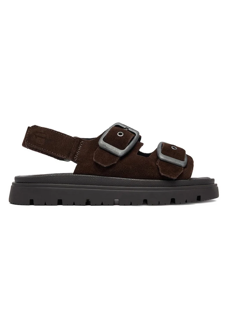 Sandale dama, G-Star Raw, piele intoarsa, inchidere velcro, maro, Maro