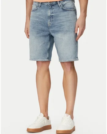 Pantaloni scurti  albastru, bumbac, regular fit, Albastru