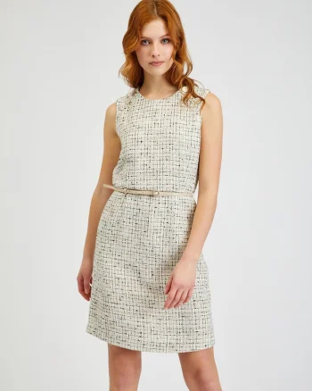 Rochie din stofa cu curea in talie