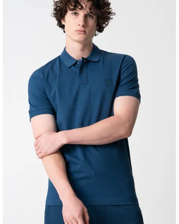 Tricou polo slim fit Passenger, Albastru petrol