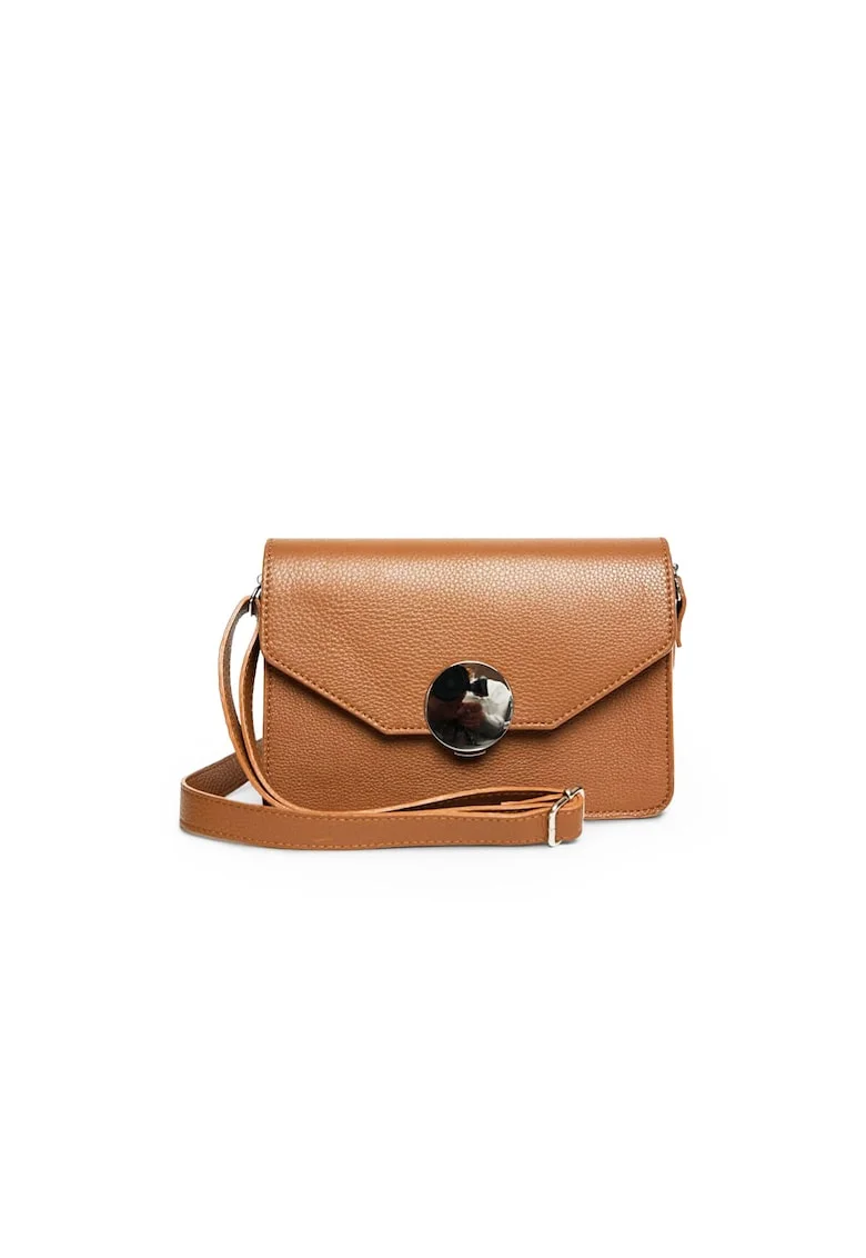 Geanta dama piele,  Carmen, bizonat coniac, 22 x 10 x 15 cm