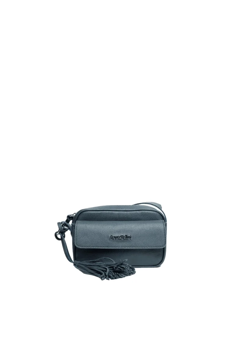 Geanta dama piele,  Thea, gri, 30x9x13 cm