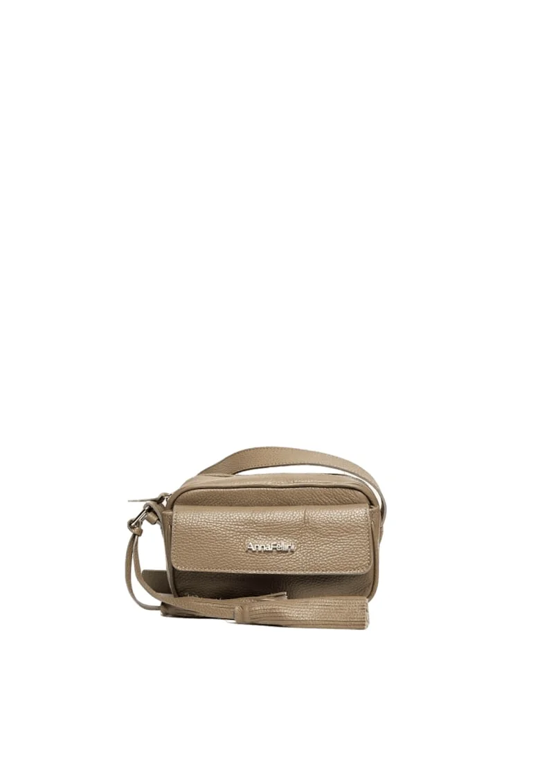 Geanta dama piele,  Thea, grej, 30x9x13 cm