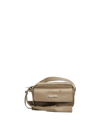 Geanta dama piele,  Thea, grej, 30x9x13 cm