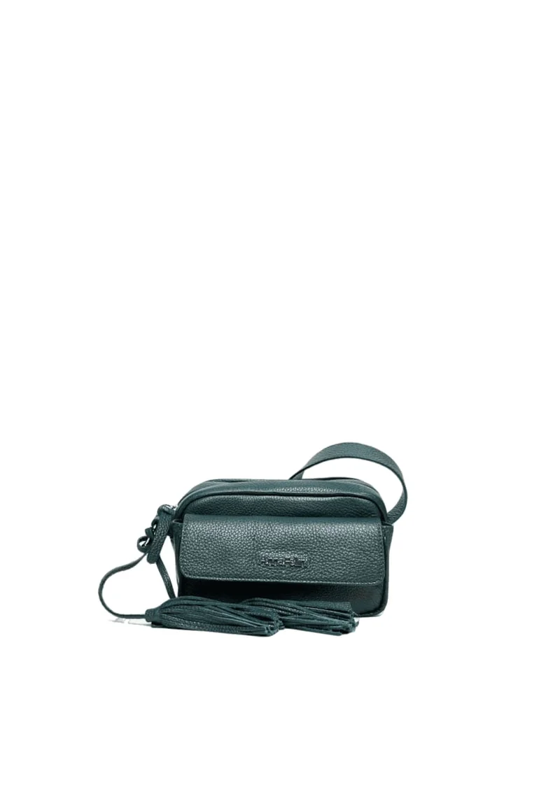 Geanta dama piele,  Thea, verde, 30x9x13 cm