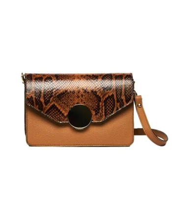 Geanta dama piele,  Carmen, coniac, 22x10x15 cm