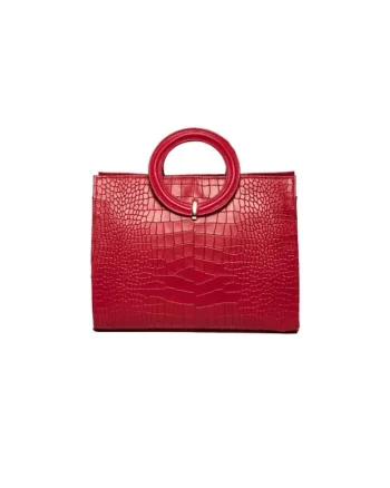 Geanta dama piele,  Otilia, rosu, 29x10x22 cm