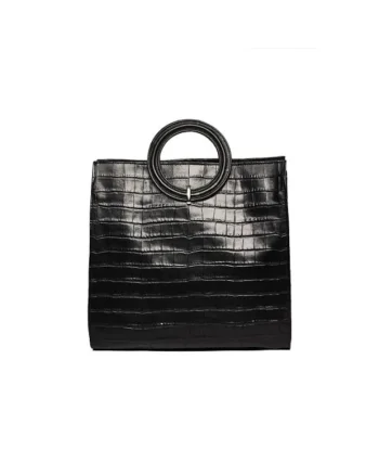 Geanta dama piele,  Olimpia, neagra, 22x10x17 cm