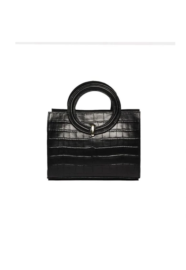 Geanta dama piele,  Olivia, negru, 22x10x17 cm